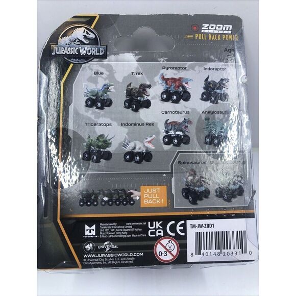 Jurassic World Dominion Zoom Riders Pull Back Power Indoraptor Dinosaur Racer - Picture 6 of 8